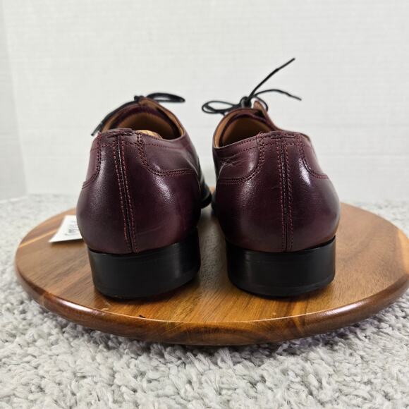 3DM Mens 11 Burgundy Maroon Leather Business Office Wingtip Oxford Dress Shoe main image 8